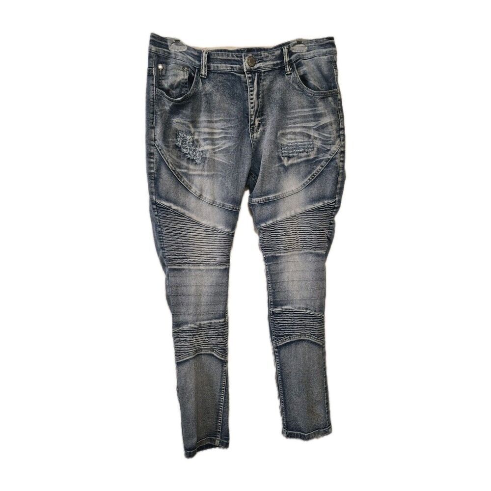 Men's Denim & Rivets Jeans Sz 34 Distressed Medium Washed, Skinny Leg Streetwear